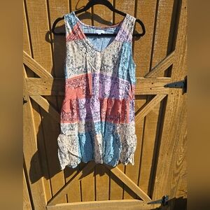 Colorful Sleeveless Patchwork Dress